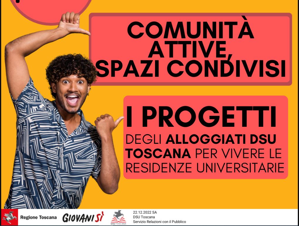 Al via Comunità Attive, Spazi Condivisi, l'iniziativa DSU Toscana